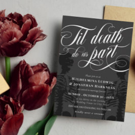 Tot de dood ons scheidt Skelet Elegante Goth-huwel Kaart