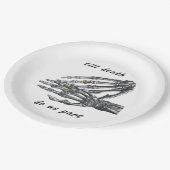 Tot de dood ons scheidt Skelet Handen (Crème) Klas Papieren Bordje (Gekanteld)