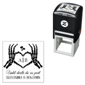 Tot de dood ons scheidt Skelet Handen Hart Teken # Zelfinktende Stempel (In situ)