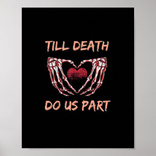 Tot de dood ons scheidt Skelet Hart Handen Valenti Poster