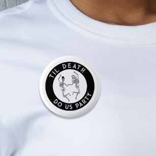 Tot de Dood Ons Scheidt Skelet Koppel Bachelorette Ronde Button 3,2 Cm