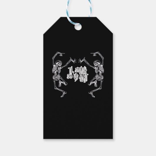 Tot de dood ons scheidt Skelet ontwerp Cadeaulabel (Voorkant)