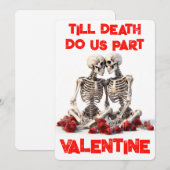 Tot de dood ons scheidt Skelet Valentijn Feestdagenkaart (Voorkant / Achterkant)