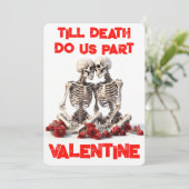 Tot de dood ons scheidt Skeleton Valentijn Feestdagenkaart (Staand voorkant)
