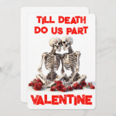 Tot de dood ons scheidt Skeleton Valentijn Feestdagenkaart (Voorkant / Achterkant)