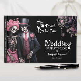 Tot de dood ons scheidt | Skeletten Gotische bruil Gastenboek