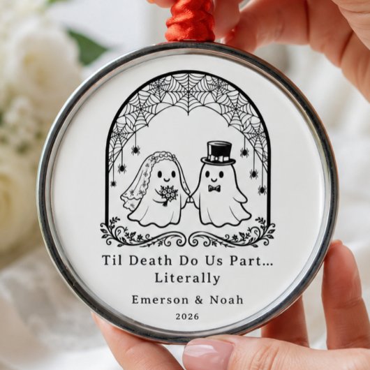 Tot de Dood Ons Scheidt Spook Bruiloft Ornament