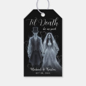 Tot de Dood Ons Scheidt Spook Gothische Bruiloft Cadeaulabel (Voorkant)