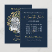 Tot de Dood Ons Scheidt Suiker Schedels Bruiloft Save The Date (Voorkant / Achterkant)