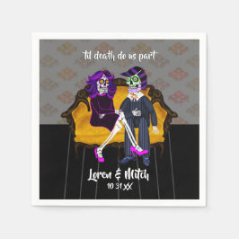 Tot de Dood Ons Scheidt Suiker Skull Koppel Servet