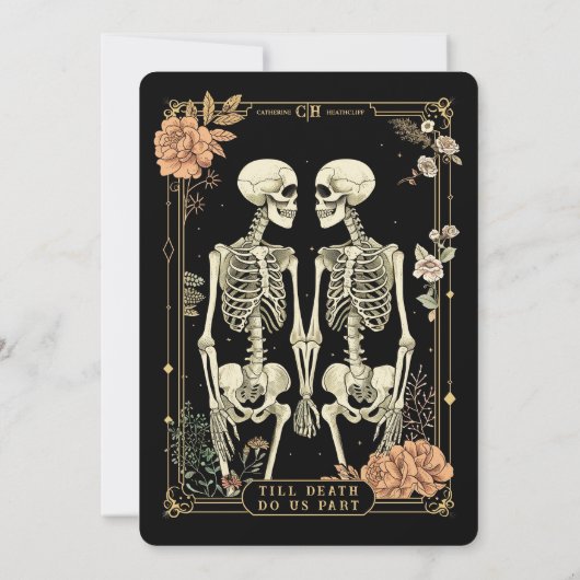 Tot de dood ons scheidt | Tarot bruiloft uitnodigi Kaart (Achterkant)