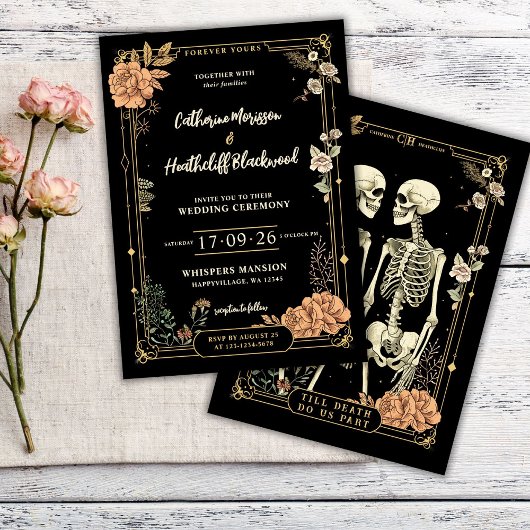 Tot de dood ons scheidt | Tarot bruiloft uitnodigi Kaart