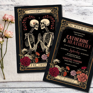 Tot de dood ons scheidt Tarot bruiloft uitnodigi Kaart