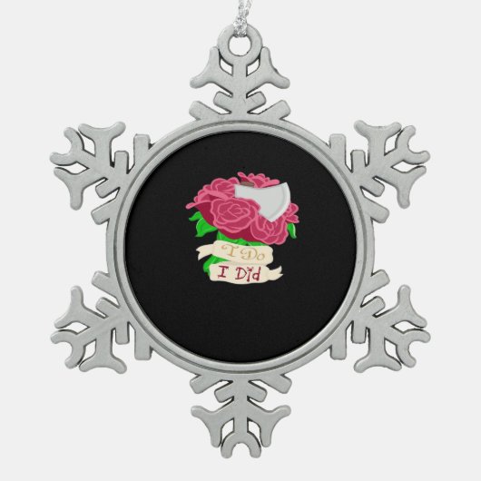 Tot de dood ons scheidt - tot het einde citaat tin sneeuwvlok ornament (Voorkant)