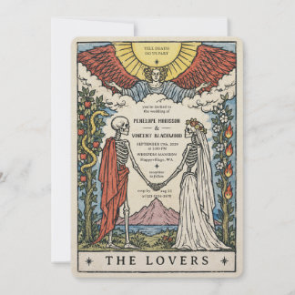 Tot de dood ons scheidt | Trouwkaart Tarot Uitnodi Kaart