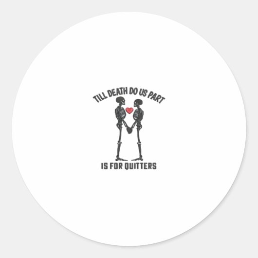 Tot de dood ons scheidt valentijnsdesign ronde sticker (Voorkant)