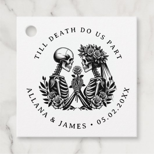 Tot de dood ons scheidt van Gothic Bedankjes Labels (Voorkant)