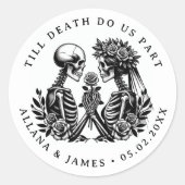 Tot de dood ons scheidt van Gothic Ronde Sticker (Voorkant)