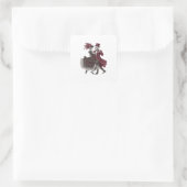 Tot de dood ons scheidt – Victoriaans skeletkoppel Vierkante Sticker (Tas)