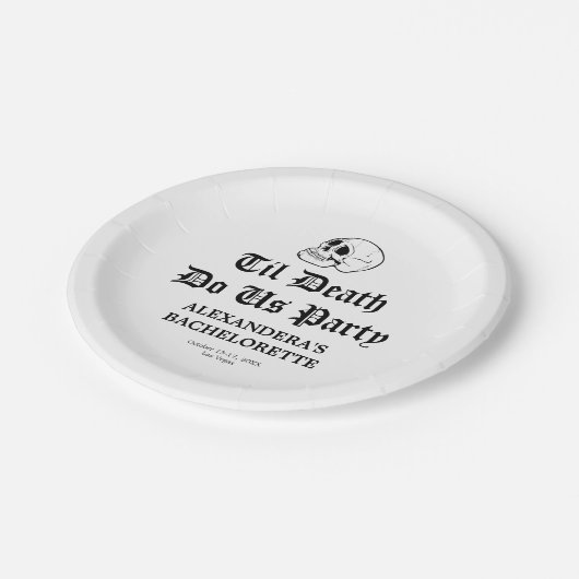 Tot de Dood Ons Scheidt vrijgezellenfeest Papieren Bordje (Gekanteld)