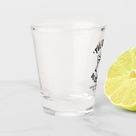 Tot de dood ons scheidt vrijgezellenfeest shot glas (Links)