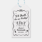 Tot de dood ons scheidt vrijgezellenweekend cadeaulabel (Achterkant)