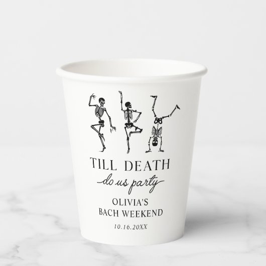 Tot de dood ons scheidt vrijgezellenweekend  papieren bekers (Voorkant)