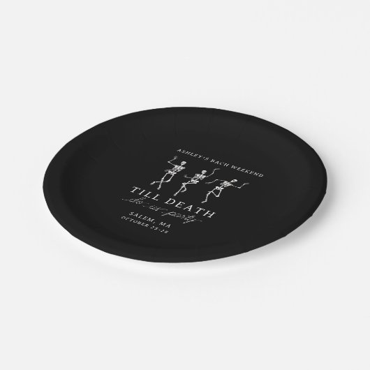 Tot de dood ons scheidt vrijgezellenweekend papieren bordje (Gekanteld)