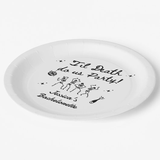 Tot de dood ons scheidt vrijgezellenweekend  papieren bordje (Gekanteld)