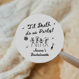 Tot de dood ons scheidt vrijgezellenweekend  ronde sticker
