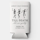 Tot de dood ons scheidt vrijgezellenweekend seltzer blikjeskoeler (Achterkant)