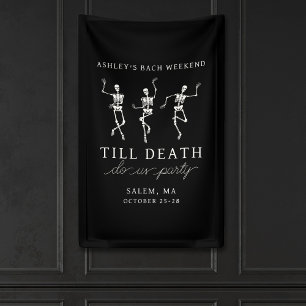 Tot de dood ons scheidt vrijgezellenweekend spandoek