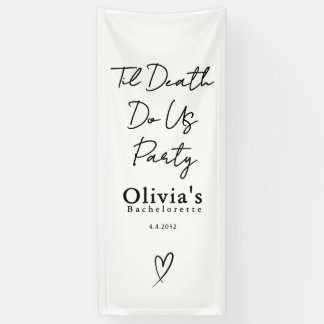 "Tot de dood ons scheidt" wandtapijt, linnen trouw Spandoek