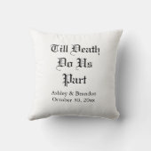 Tot de Dood Ons Scheidt Witte Worpkussen Kussen (Achterkant)