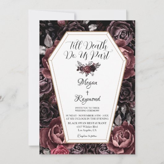 Tot de dood ons scheidt | Zwart Donker Gothic brui Kaart (Voorkant)