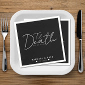 Tot de dood ons scheidt Zwarte Bruiloft Servet