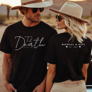 Tot de Dood Ons Scheidt Zwarte Bruiloft T-shirt