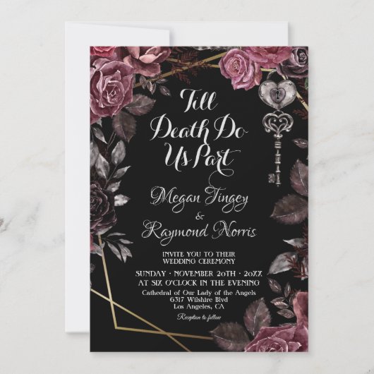 Tot de dood ons scheidt | Zwarte Gotische donkere  Kaart (Voorkant)