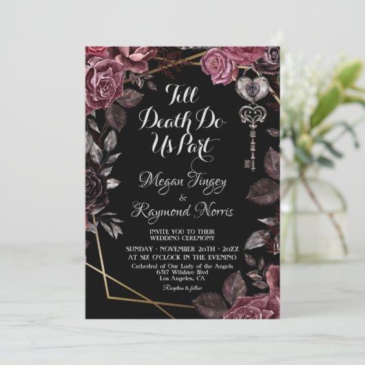 Tot de dood ons scheidt | Zwarte Gotische donkere  Kaart (Staand voorkant)