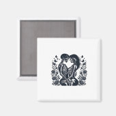 Tot de dood ons - Skelet Koppel Gothic Design Klas Magneet (Voorkant / Achterkant)