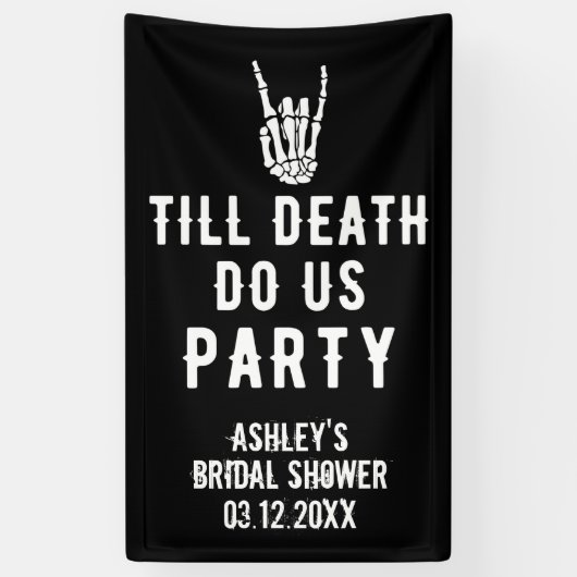 Tot de dood ons Skeleton Custom Black Spandoek (Verticaal)