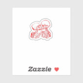 Tot de dood ons uit elkaar doet (rood transparant) sticker (Vel)