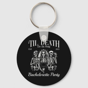 Tot de dood ons uit elkaar houdt Retro skelet vrij Sleutelhanger