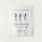 Tot de dood ons vrijgezellenfeestje scheidt wandkleed (Voorkant)