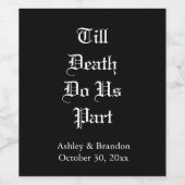 Tot de dood ons zwart maakt wijn etiket (Enkel label)