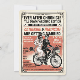 Tot de dood op de fiets  Gazette Huwelijksuitnodig Kaart