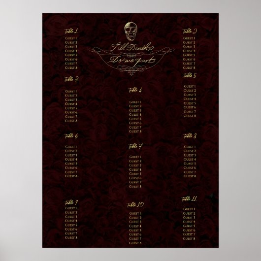 Tot de dood Poster van de schedel en de Rozen (Voorkant)