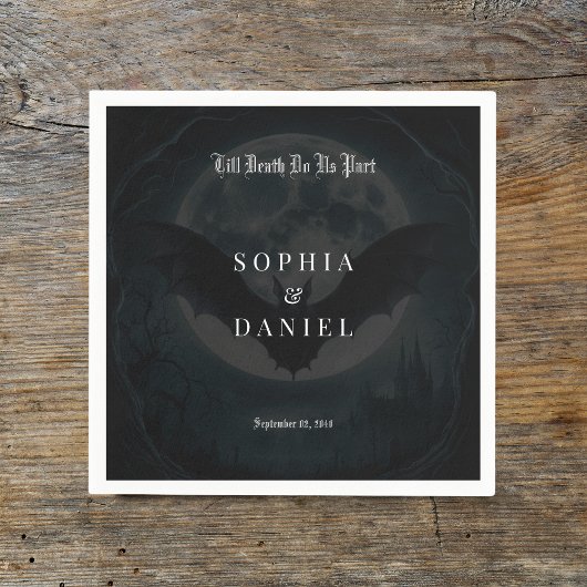 Tot de dood romantische vleermuizen maanlicht goti servet