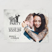 Tot de dood Save the Date Kaart (Voorkant / Achterkant)