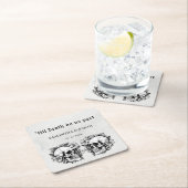 Tot de dood scheiden we Gothic Skulls Trouwgunst Kartonnen Onderzetters (Insitu)